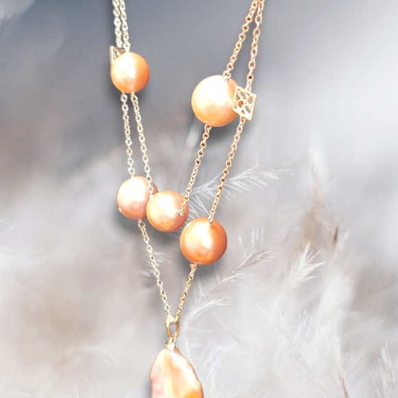 🔥PRICE CUT🔥NWT BAROQUE PEARL LAYERED RHODIUM OVER STERLING SILVER NECKLACE - Picture 10 of 16